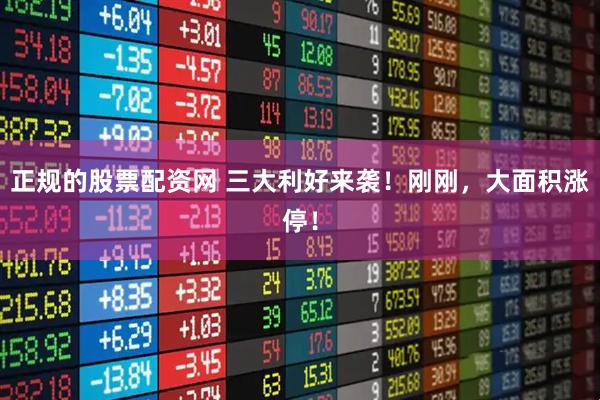 正规的股票配资网 三大利好来袭！刚刚，大面积涨停！
